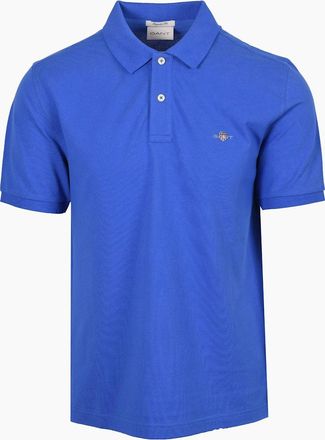 GANT Mens GANT REG SHIELD SS PIQUE POLO SHIRT ROYAL BLUE - Size: 40