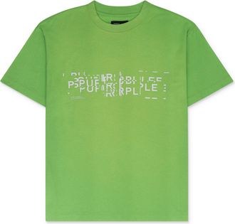 Purple Fluorescent Green Textured Glitch T-shirt