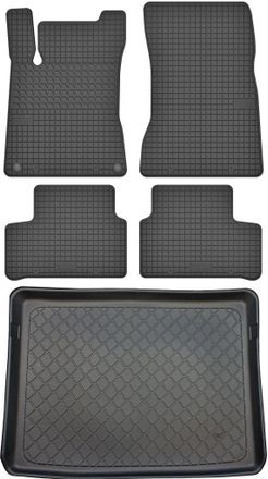 OEM Mercedes Clase B W247 Furgoneta Desde 01.2019 Set - Alfombrillas De Goma Para Coche + Alfombrilla Para Maletero