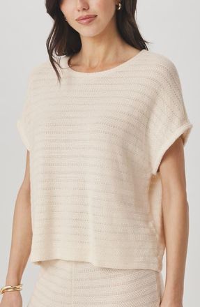 Splendid Marisol Short Sleeve Sweater in Shell at Nordstrom, Size X-Small