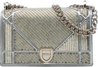 Dior Pre-owned Diorama Crossbody Bag - Dames - Vintage Schoudertas - Grijs - ONE Size - Leer - Vintage