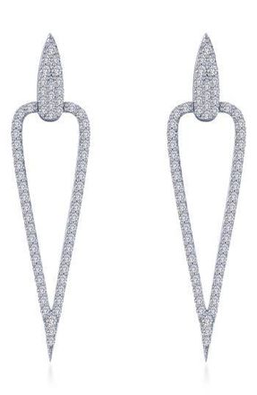 Lafonn Simulated Diamond Inverted Triangle Drop Earrings in White at Nordstrom Rack