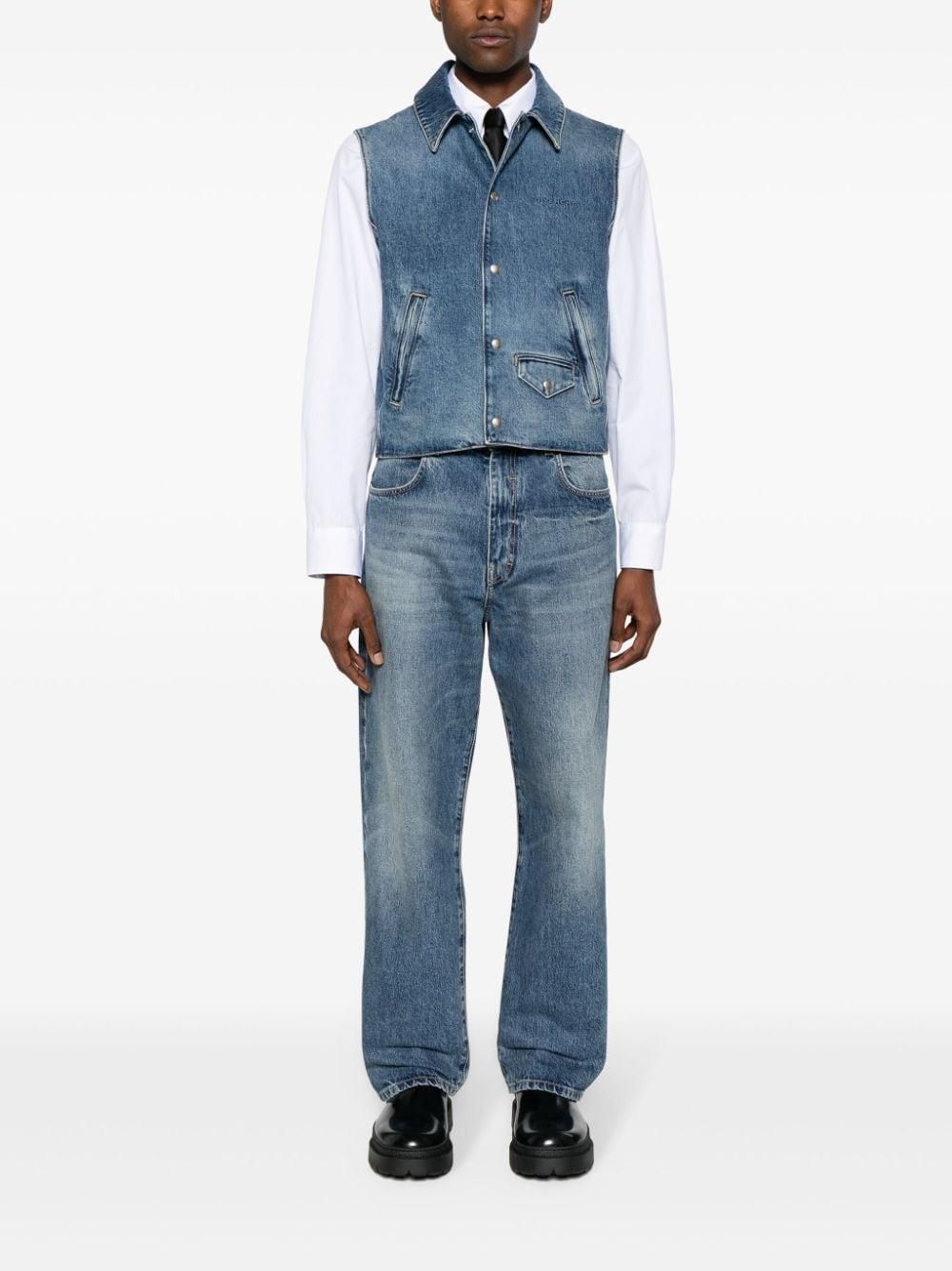 Gilet En Jean Homme Délavé Déchiré - Style Vintage, Slim Fit, Sans Manches