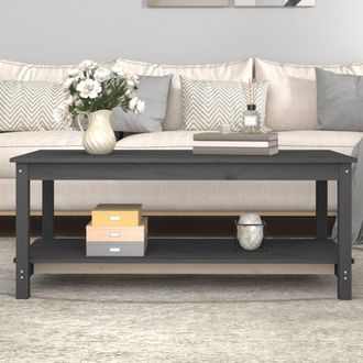vidaXL Vidaxl - Mesa De Centro De Madera Maciza De Pino Gris 110x55x45 Cm