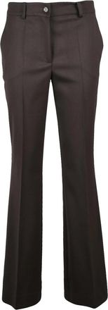 P.A.R.O.S.H. Virgin Wool Stretch Trousers with Tailored Fit and Slight Flare