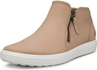 Ecco Soft 7 Mid Top Zip Sneaker in Beige at Nordstrom, Size 38