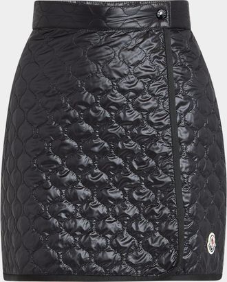 Moncler Geometric-Quilted Padded Mini Skirt