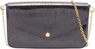 Louis Vuitton Pre-owned Pochette Felicie Monogram Vernis Schoudertas - Dames - Vintage Clutch - Paars - ONE Size - Leer - Vintage