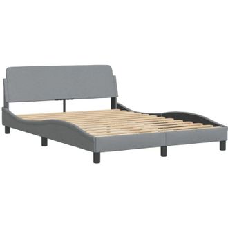 vidaXL Cama Sin Colch&oacute;n Tela Gris Claro 140x200 Cm Vidaxl