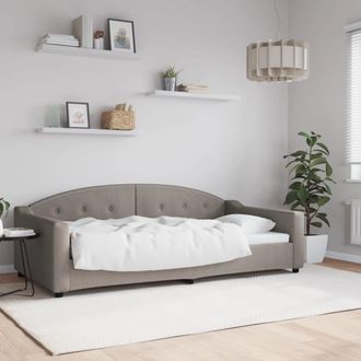 vidaXL Sof&aacute; Cama Sin Colch&oacute;n Tela Gris Taupe 100x200 Cm Vidaxl
