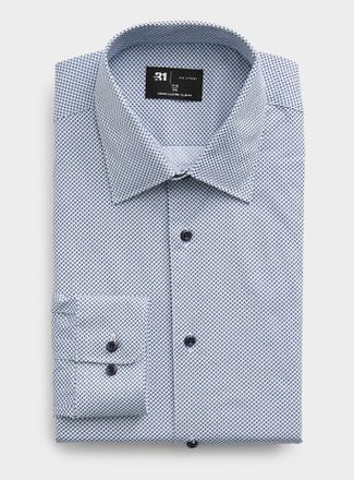 Le 31 Mens Optical sticks stretch shirt Slim fit