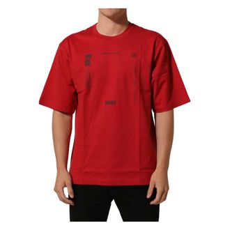Dolce & Gabbana Graphic Print Crew Neck T-shirt - male - Dolce & Gabbana - T-Shirts - Red - M - Tops
