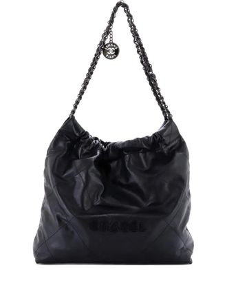Chanel 22 Chain Quilted Calfskin Large hobo bag - Black