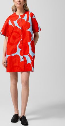 Marimekko Womens Taitavuus Unikko poplin mini-dress