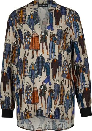 Doris Streich A-lijn Blouse - Dames - Blouses & Shirts - Veelkleurig - Maat: 3XL Viscose