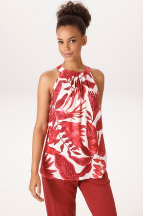 Aniston Blusentop ANISTON CASUAL, Damen, Gr. 36, wollwei&szlig;, rotdunkelrot, orangerot, pink, rot, Web, Obermaterial: 100% Viskose, bedruckt, figurumspielend h&uuml;ft