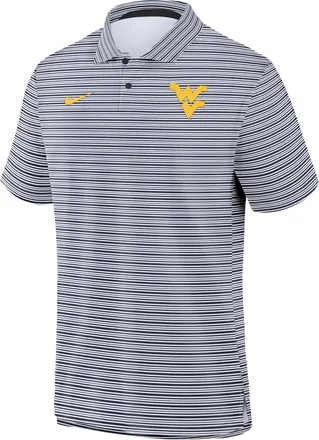 Nike West Virginia Primetime Nike Mens Dri-FIT College Polo in Blue | 00HT044PWVN-FXT