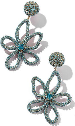 Deepa Gurnani Fiorella Flower Drop Earrings