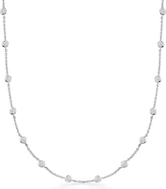 Ross-Simons Bezel-Set CZ Station Necklace in Sterling Silver