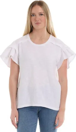 Wilt Ruffle Short Sleeve Tee in White at Nordstrom, Size X-Small