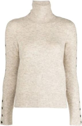 Isabel Marant Beige Coltrui met Lange Mouwen - Dames - Coltruien - Beige - M - Truien & Vesten