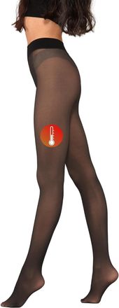 Shoes Couture | Womens 100 Denier Sheer Effect Thermal Opaque Tights - Fake Translucent Tights, Skin Tone Warm Winter Tights (UK, Alpha, S, M, Regular, Regular, Bla