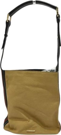 Gucci Pre-owned Leather gucci-bags - Dames - Vintage Schoudertas - Beige - ONE Size - Vintage