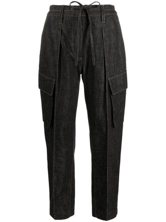 Brunello Cucinelli Pantaloni crop denim - Grigio