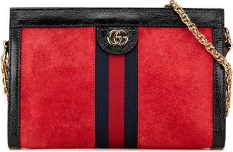 Gucci Pre-owned Womens Suede Crossbody Bag - Red Leather - One Size