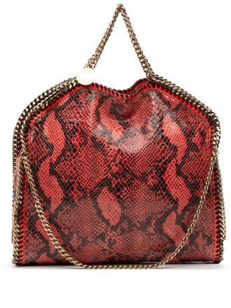 Stella McCartney 2009-2025 Faux Snakeskin Falabella Fold Over satchel - women - Fabric - One Size - Orange
