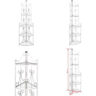 vidaXL Supporto per Piante Porta Piante ad Angolo Bianco - Porta piante - Supporto per piante angolare