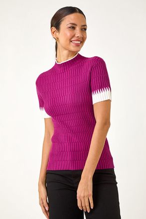 Roman Ribbed Contrast Knit