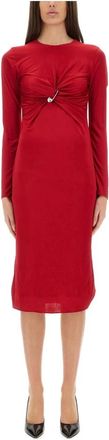 Versace Viscose Liquid Jersey Dress - Dames - Casual kleedjes - Rood - S - Kleedjes