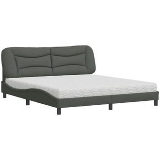 vidaXL Vidaxl - Cama Con Colch&oacute;n De Tela Gris Oscuro 180x200 Cm