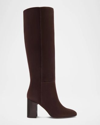 Stuart Weitzman 85mm Mulberry Suede Knee-High Boots