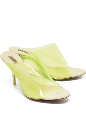 Yeezy by Kanye West 110mm translucent sandals - women - PVC/PVC/Leather - 39 - Green