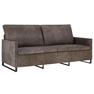 vidaXL Divano A 3 Posti Grigio Scuro 190 X 81 X 82 Cm Vidaxl