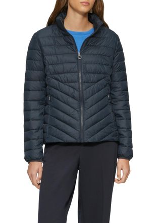 s.Oliver Outdoorjacke S.OLIVER, Damen, Gr. 34, blau (navy), Obermaterial: 100% Polyester. Futter: 100% Polyester, Strukturmuster, regular fit taillenbedeckt, e