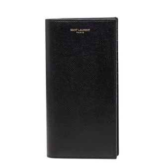 Saint Laurent Black Leather Long Wallet (Bi-Fold) (Pre-Owned)