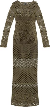 Pinko Ortles Dress - Dames - Kleedjes - Groen - S - Polyester - Kleedjes