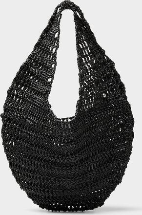 Maeden Womens Market round knotted leather hobo bag