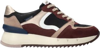 Mephisto Rood Mix Veterschoen - Dames - Sneakers - Veelkleurig - 38 1/2 EU - Leer - Schoenen