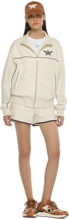 MCM Essential Logo Ponte Track Jacket in White at Nordstrom, Size Medium It