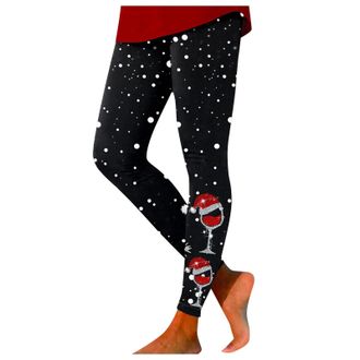 Generic Womens Christmas Novelty Print Legging Xmas Print Fitness Running Yoga for Ladies Leggings for Women UK Christmas Leggings Slim Fit Pants Womens Chris