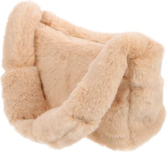 Yarnow Plush Shoulder Pouch Bag for Women Soft Autumn Winter Handbag Stylish Brown Crossbody Purse for Shopping Travel Daily Use Material