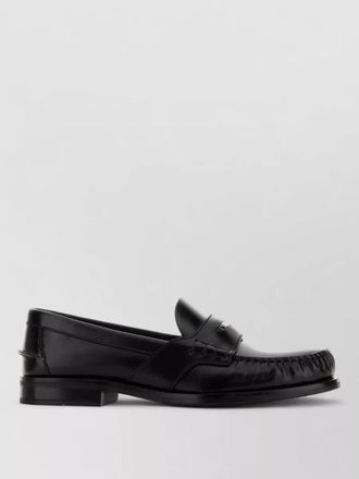 Prada leather penny loafers moccasin toe design