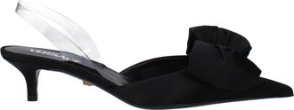 Versace Black Satin Flat Womens Sandals