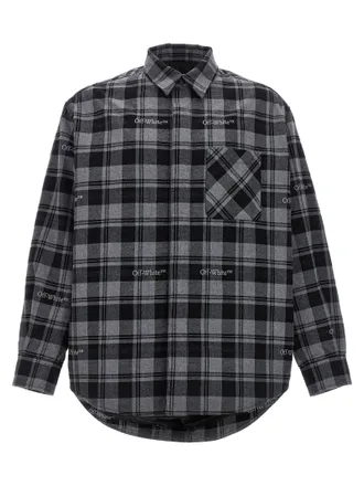 Off-white Mens Check Flannel Padded Jacket