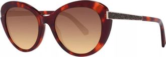 Swarovski Cat Eye Acetaat Zonnebril - Dames - Zonnebrillen - Bruin - ONE Size - Accessoires