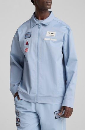 Puma BMW M4 Motorsport Zip-Up Coachs Jacket in Blue Wash at Nordstrom, Size Xx-Large